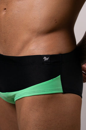 Sunga Slim Neon Verde Com Preto