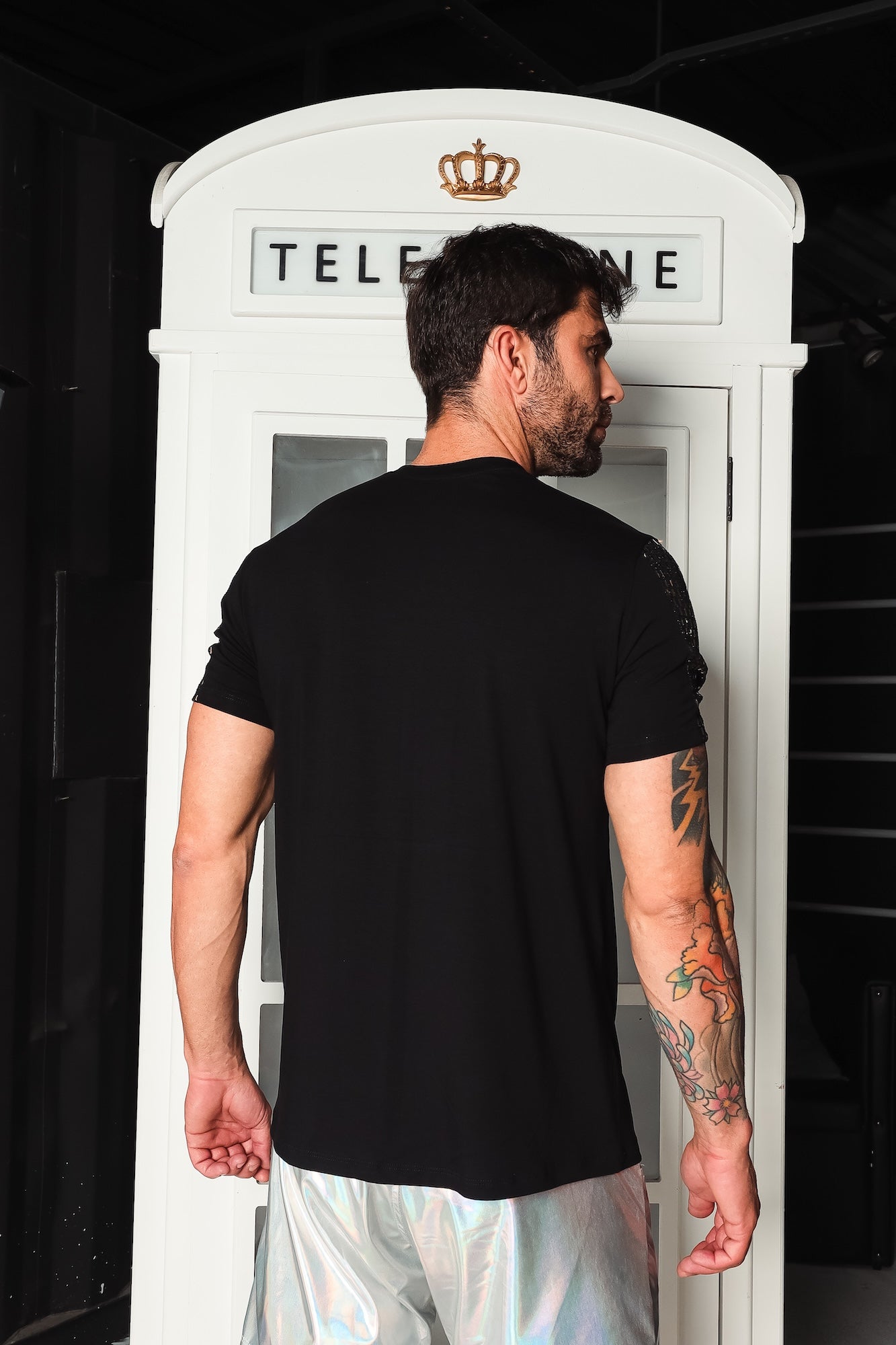 Camiseta Masculina em Viscolycra Det Paetê Brunella