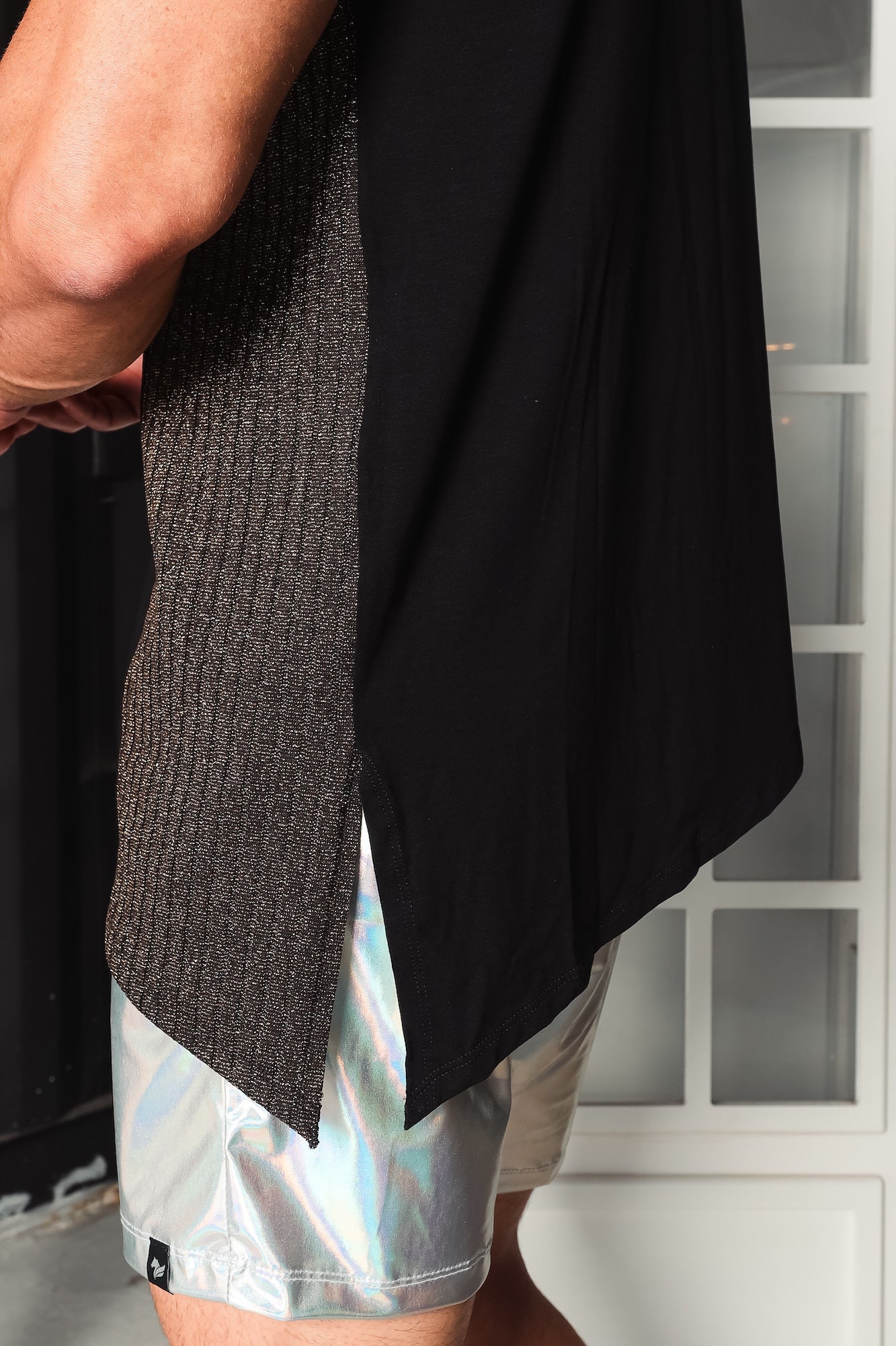 Camiseta Masculina Long em Viscolycra Detalhe Canelada