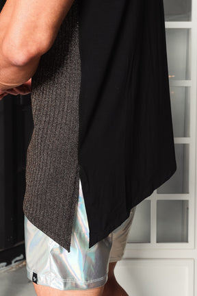 Camiseta Masculina Long em Viscolycra Detalhe Canelada