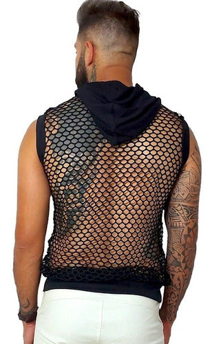 Regata Masculina Arrastão Preta com Capuz e Punho