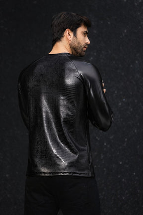 Camiseta Masculina Cirrê Croco Manga Cirrê Liso