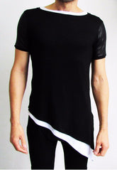 Camiseta Masculina Long Oversize Dupla Transversal