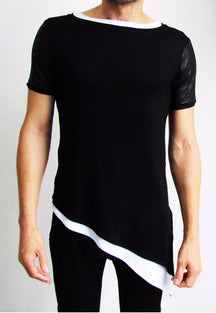 Camiseta Masculina Long Oversize Dupla Transversal