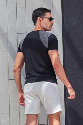 Camiseta Masculina em Viscolycra Detalhe Frente e Ombros