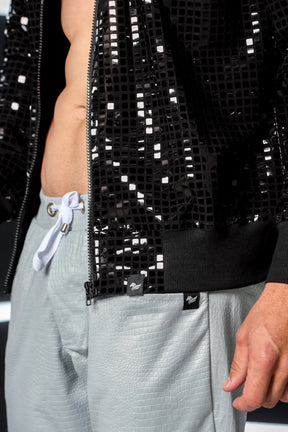 Jaqueta Masculina em Paetê Malha Texturizado