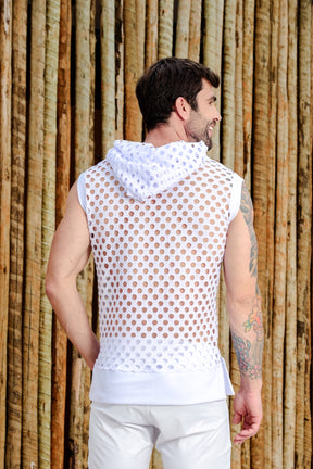 Regata Masculina Machão em Arrastão Aberto com Capuz