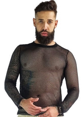 Camiseta Masculina Arrastão Preta Manga Longa