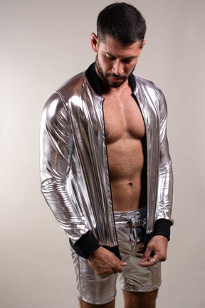 Jaqueta Masculina Bomber Metalizada