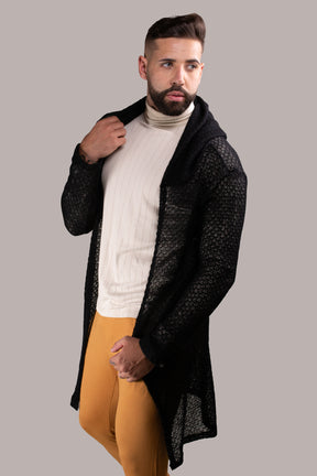 Cardigan Masculino Lãzinha Preto - Ateliê João Vieira - JotaVê