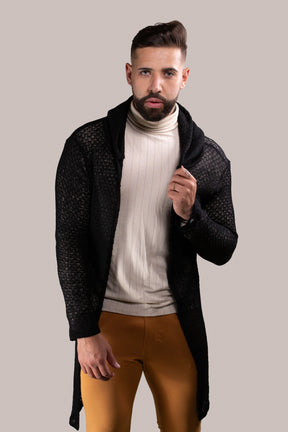 Cardigan Masculino Lãzinha Preto - Ateliê João Vieira - JotaVê