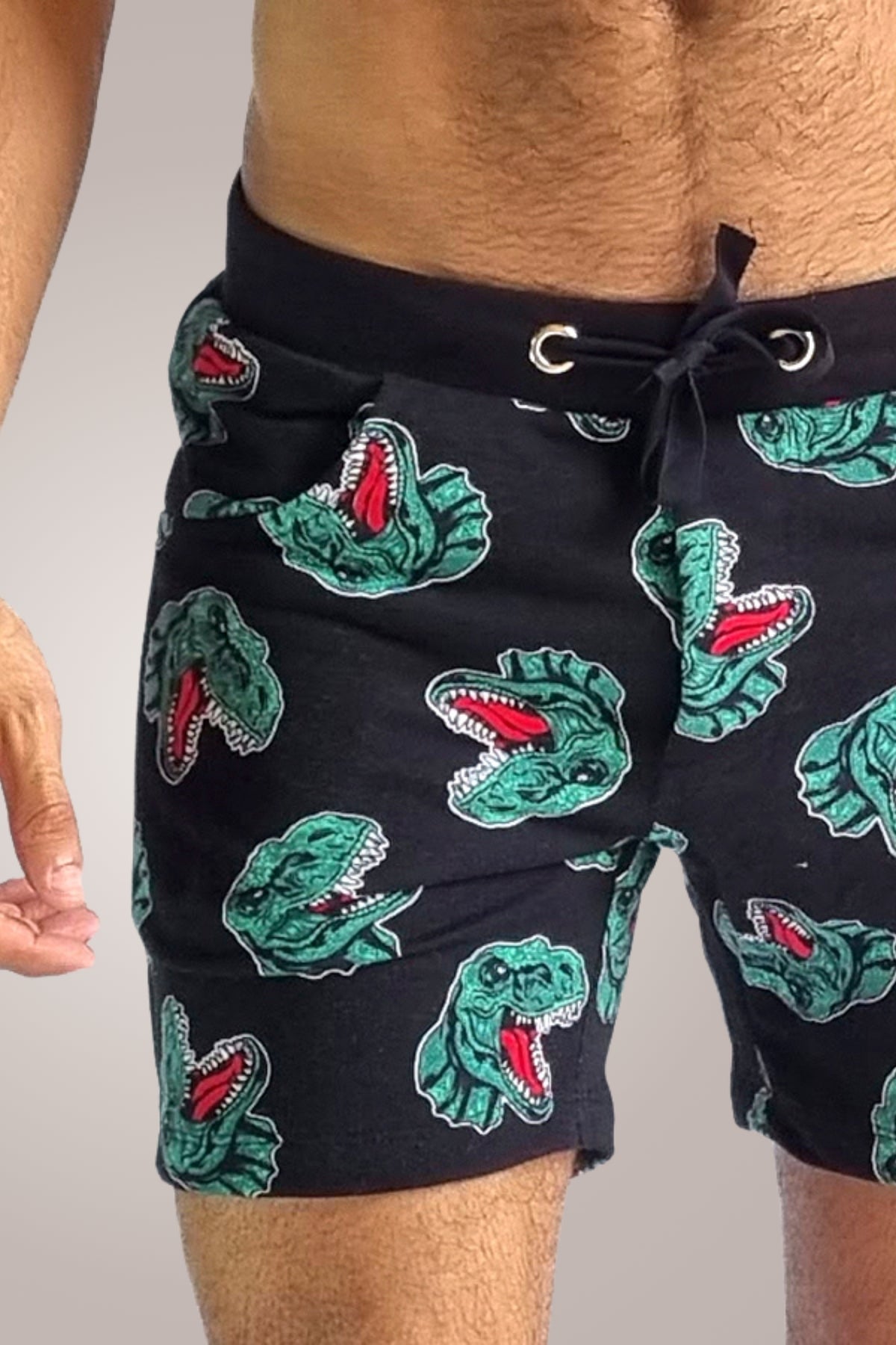 Shorts Masculino de Moletinho Estampado Dinossauros - Ateliê João Vieira - JotaVê