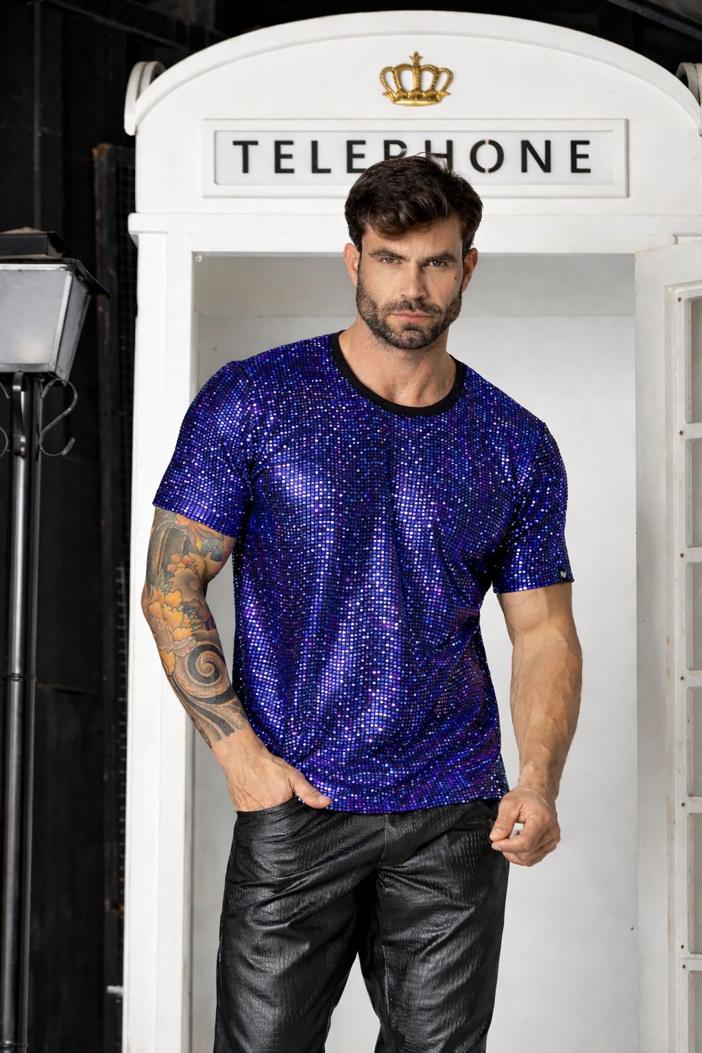 Camiseta Masculina em Paetê Brunella