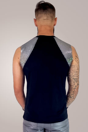 Regata Masculina Modelo Machão com Detalhe Prateado