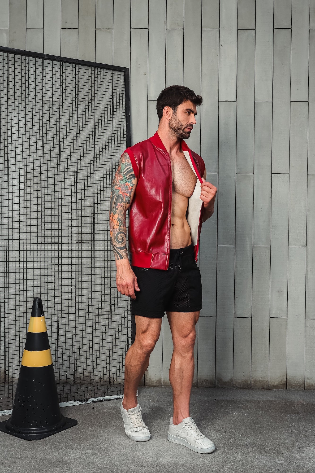 Colete Masculino Em Couro Ecológico