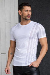 Camiseta Masculina Cirrê com Detalhe Lateral