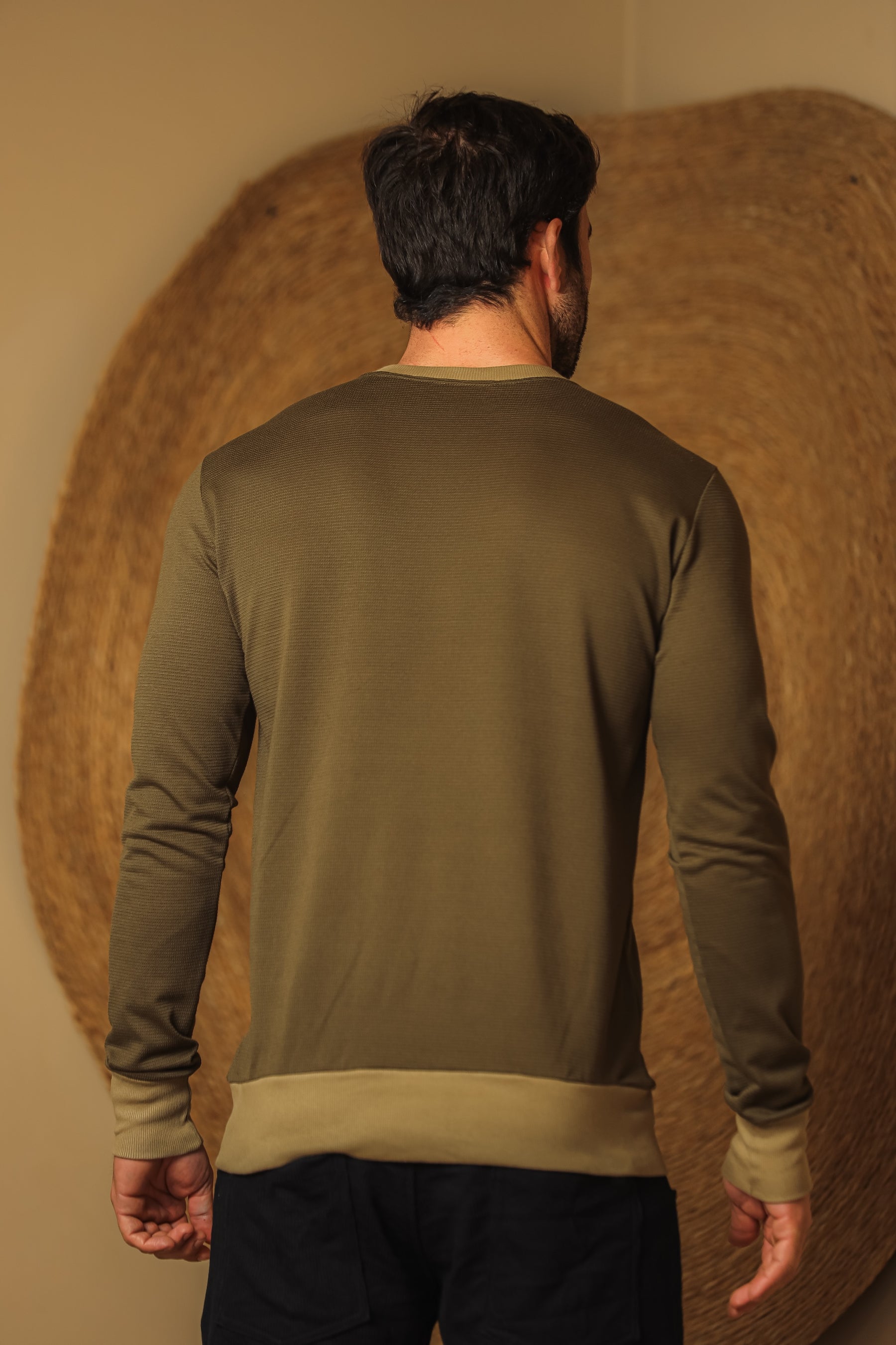 Suéter Masculino Crepe Verde Oliva