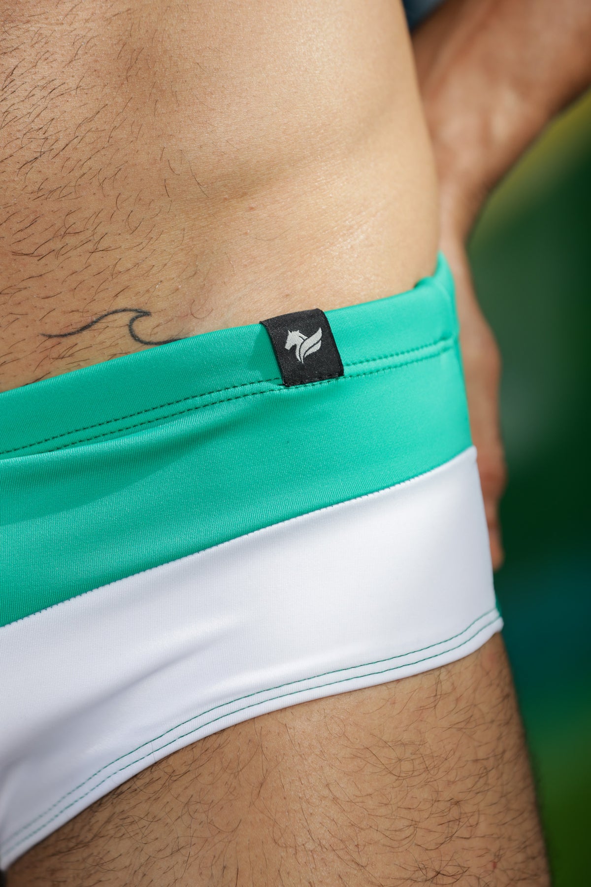 Sunga Slim Verde Com Branco