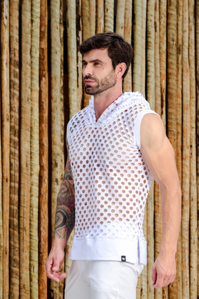 Regata Masculina Machão em Arrastão Aberto com Capuz