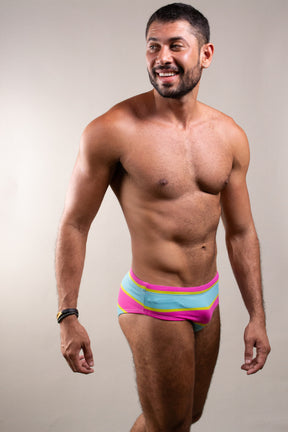 Sunga Slim Listrada Rosa