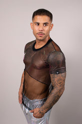 Camiseta Masculina em Tule Detalhe Brilhoso