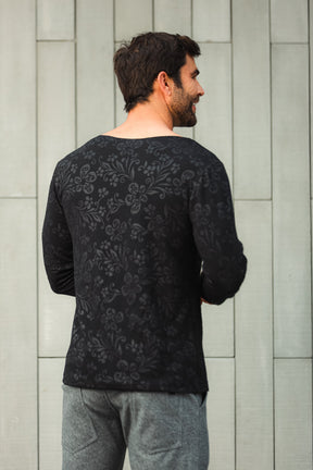 Camiseta Masculina Manga Longa Jacquard