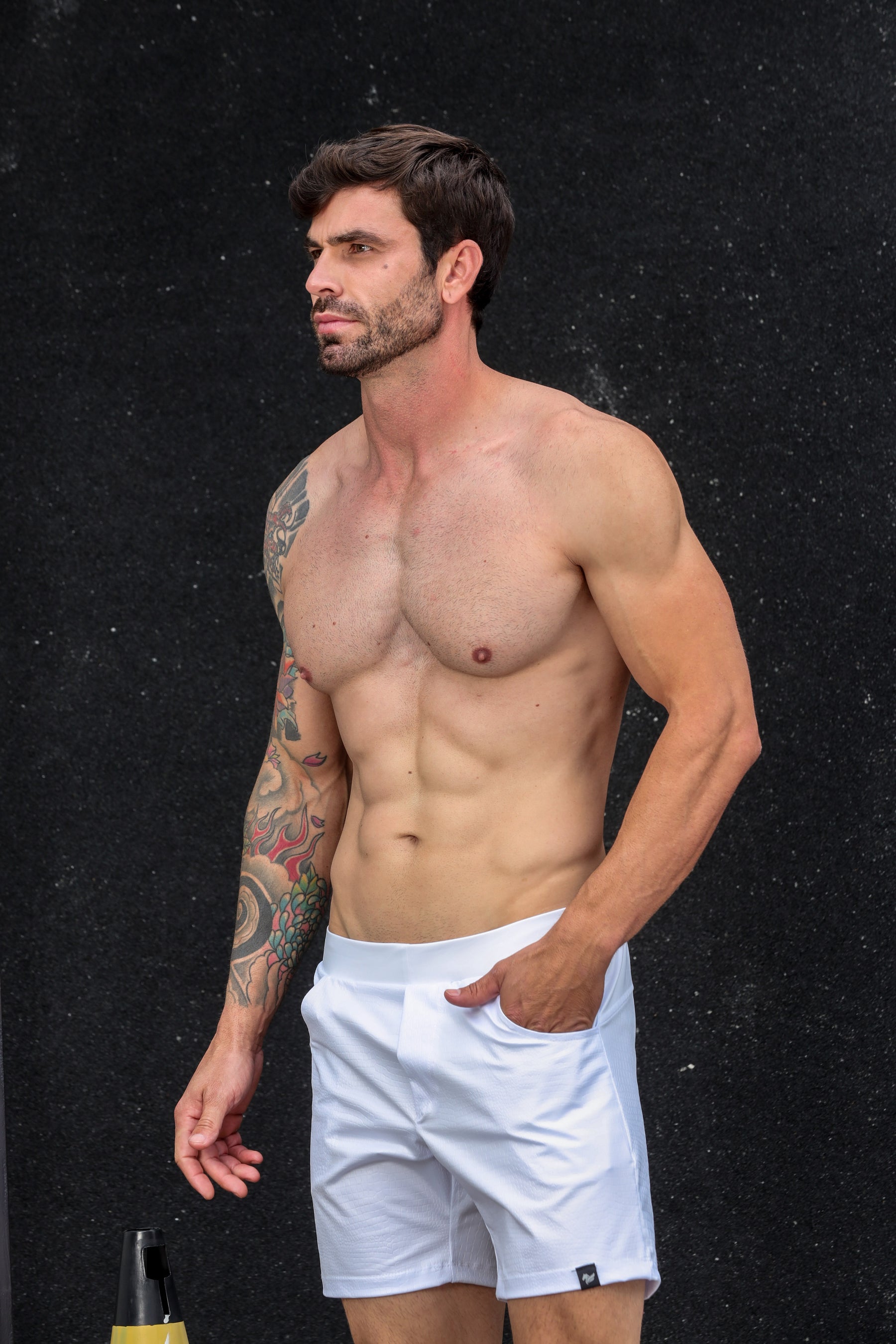 Short Masculino em Cirrê Pele de Crocodilo