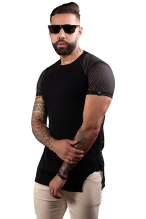 Camiseta Masculina Longline Costas em Tela