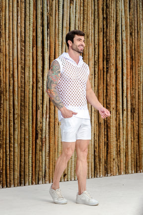 Regata Masculina Machão em Arrastão Aberto com Capuz