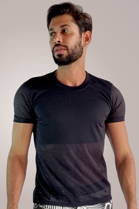 Camiseta Masculina em Tela Modelo Cropped