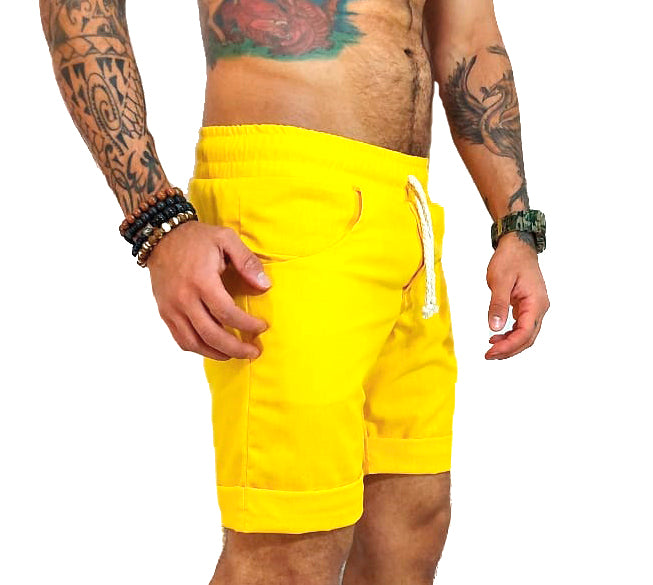 Bermuda Masculina Básica de Linho Barra Italiana