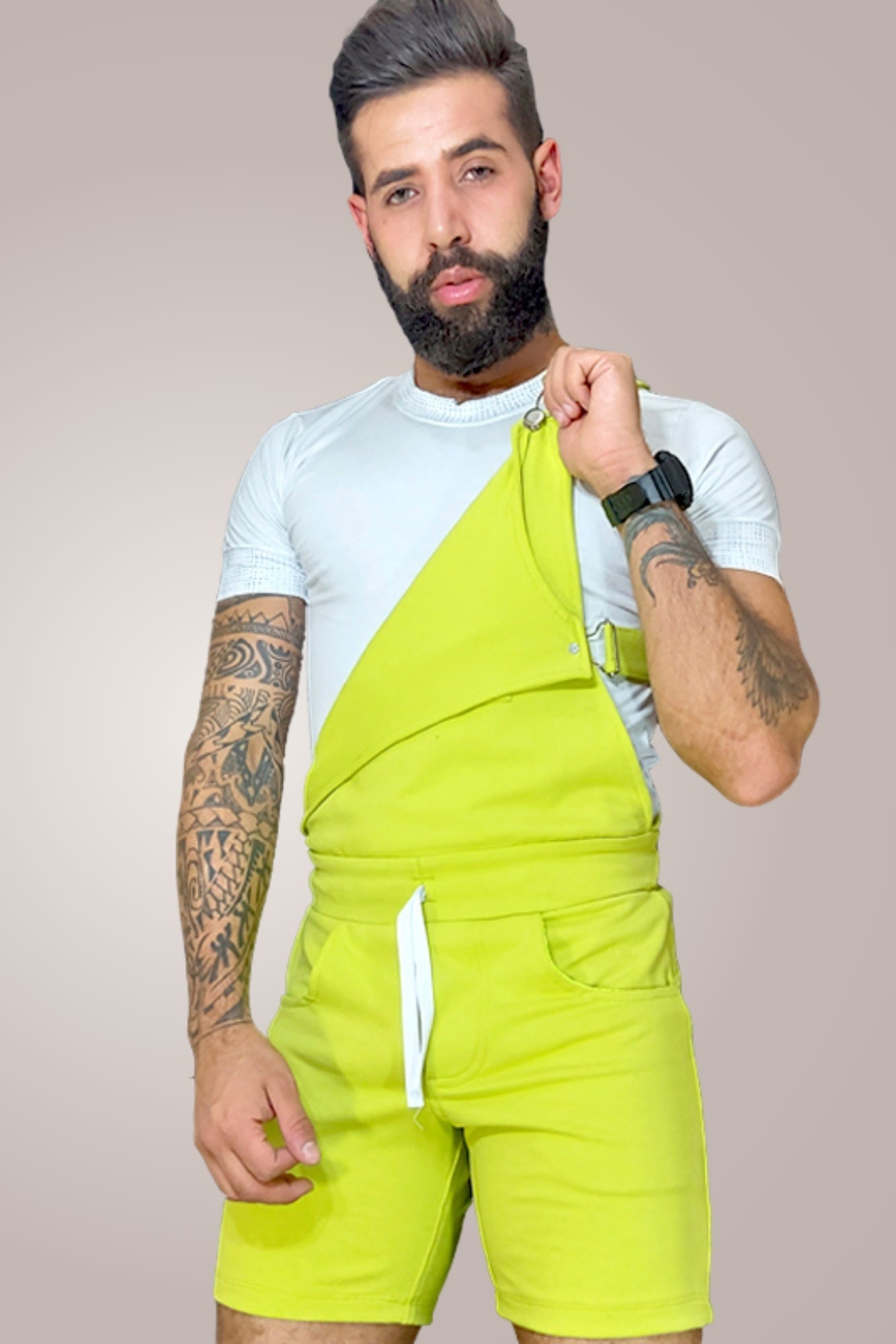 Macaquinho Jardineira Masculino Verde Lima