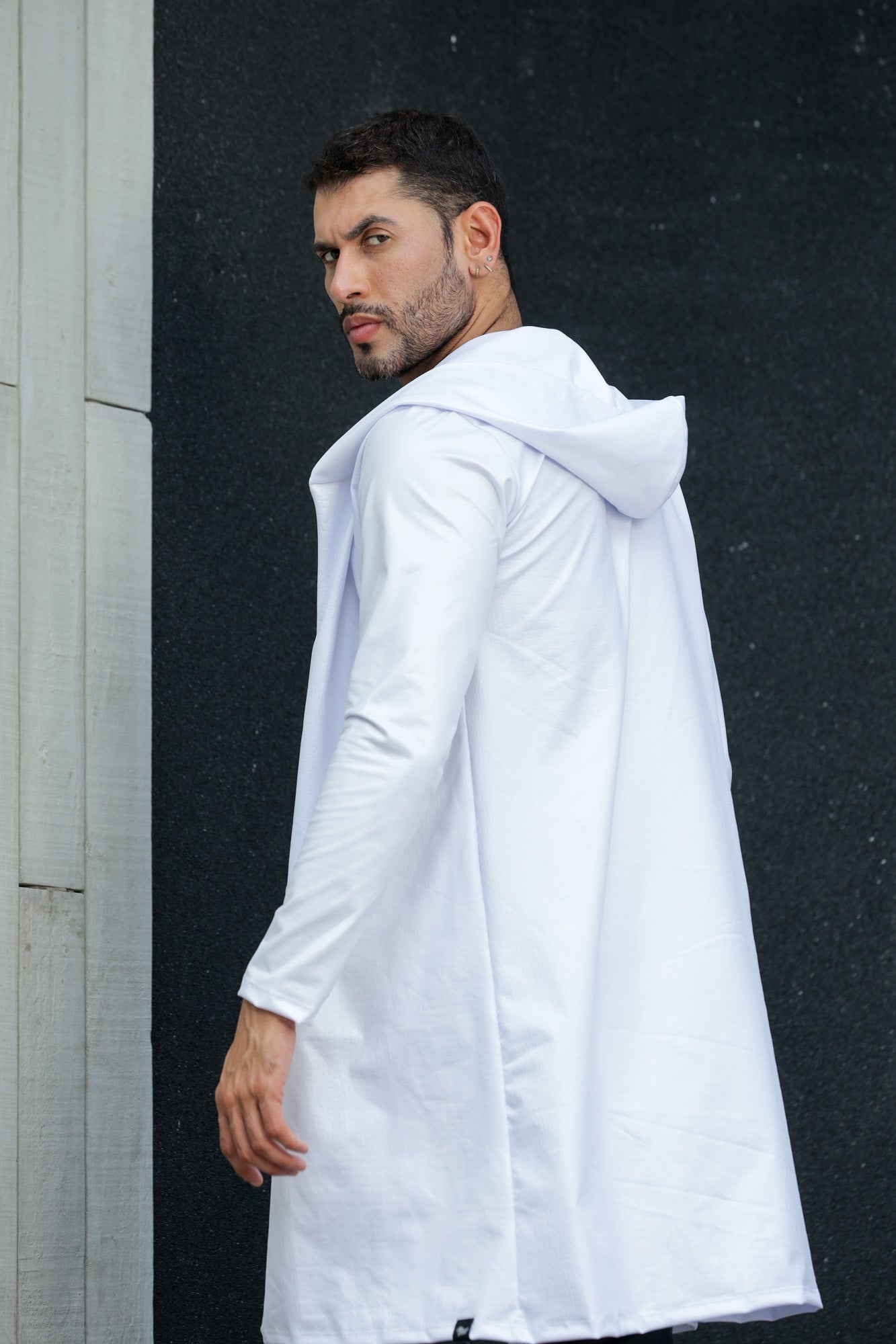 Cardigan Masculino em Cirrê Croco com Capuz
