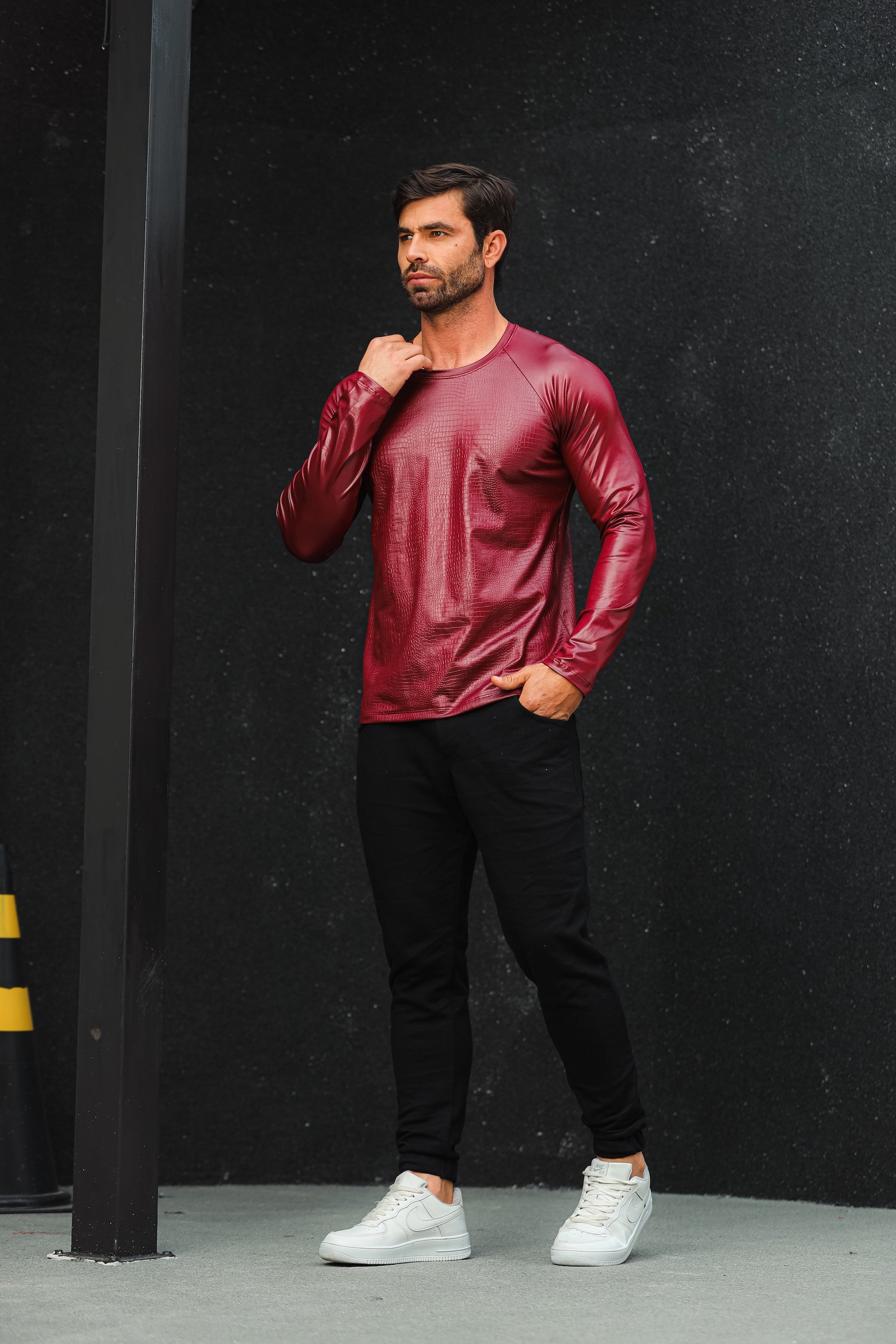 Camiseta Masculina Cirrê Croco Manga Cirre Liso