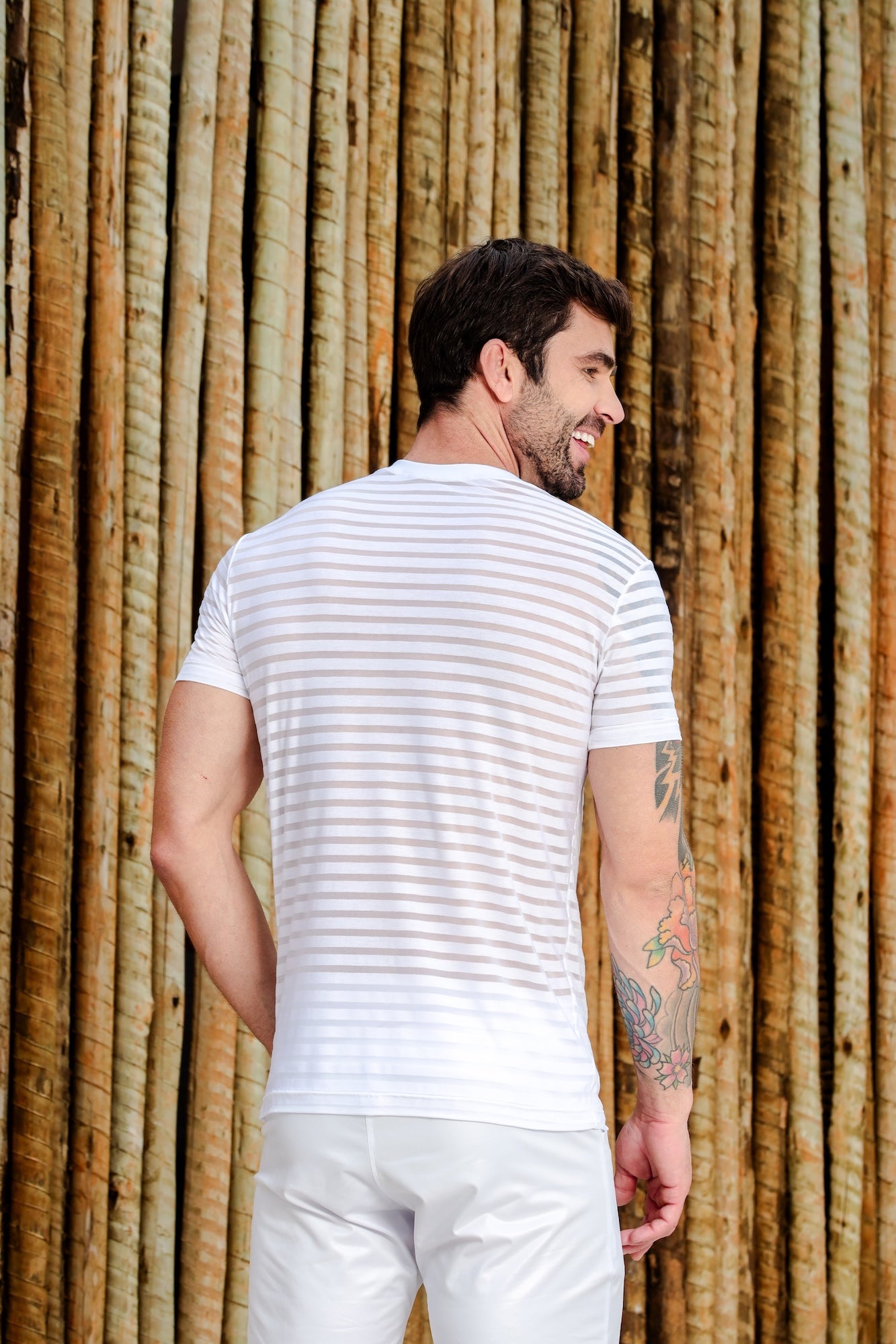 Camiseta Masculina Devorê Listrado