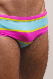 Sunga Slim Listrada Rosa