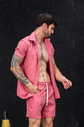 Conjunto Masculino Camisa e Short em Microfibra