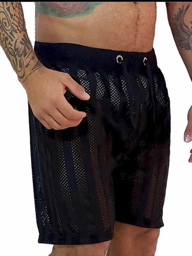 Bermuda Masculina Jotavê Transparente Listras Verticais