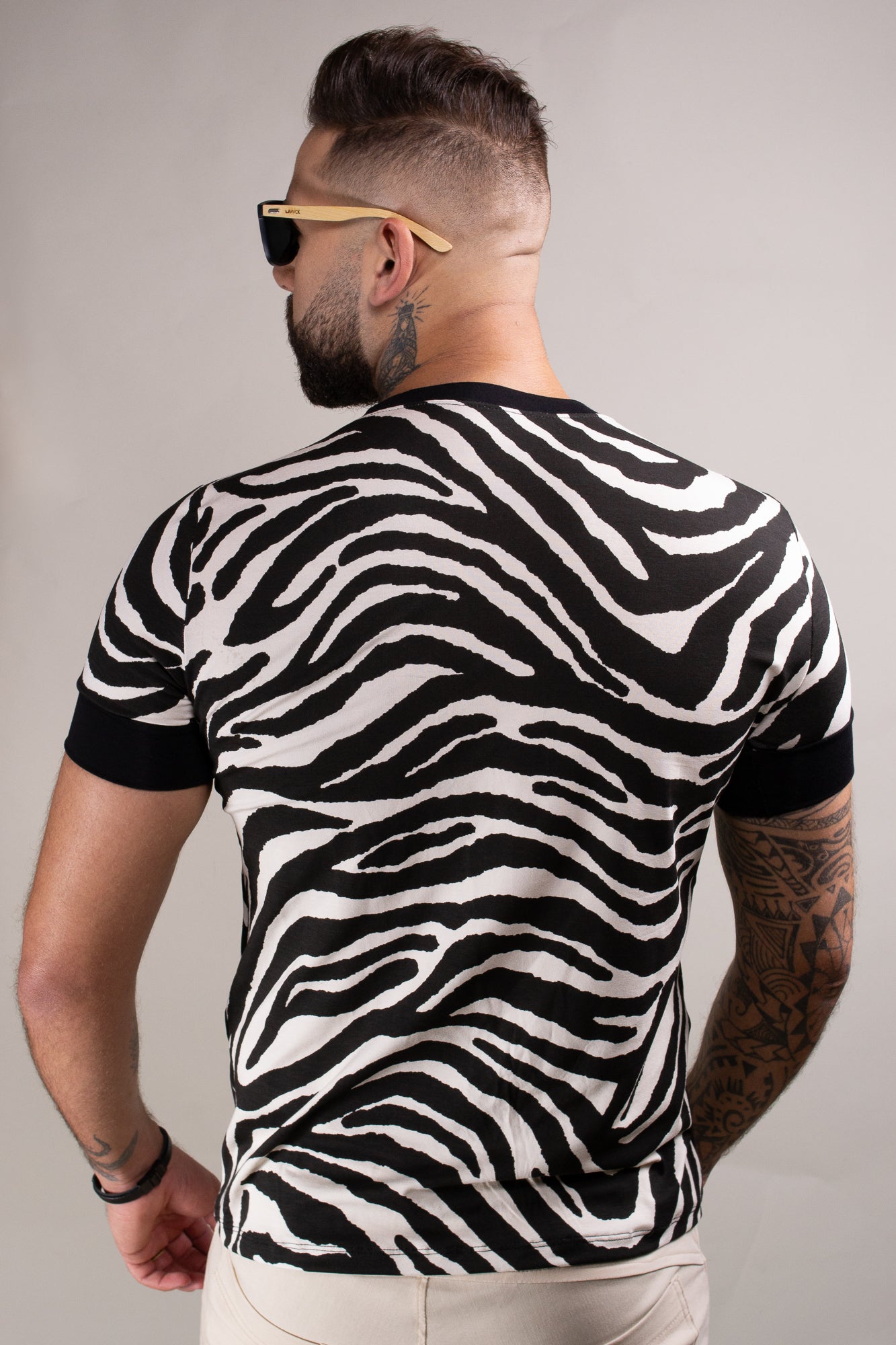 Camiseta Masculina Viscolycra Estampa Zebra