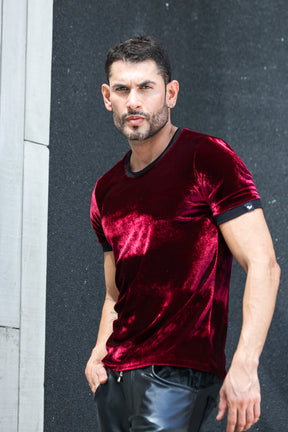 Camiseta Masculina em Veludo Cristal