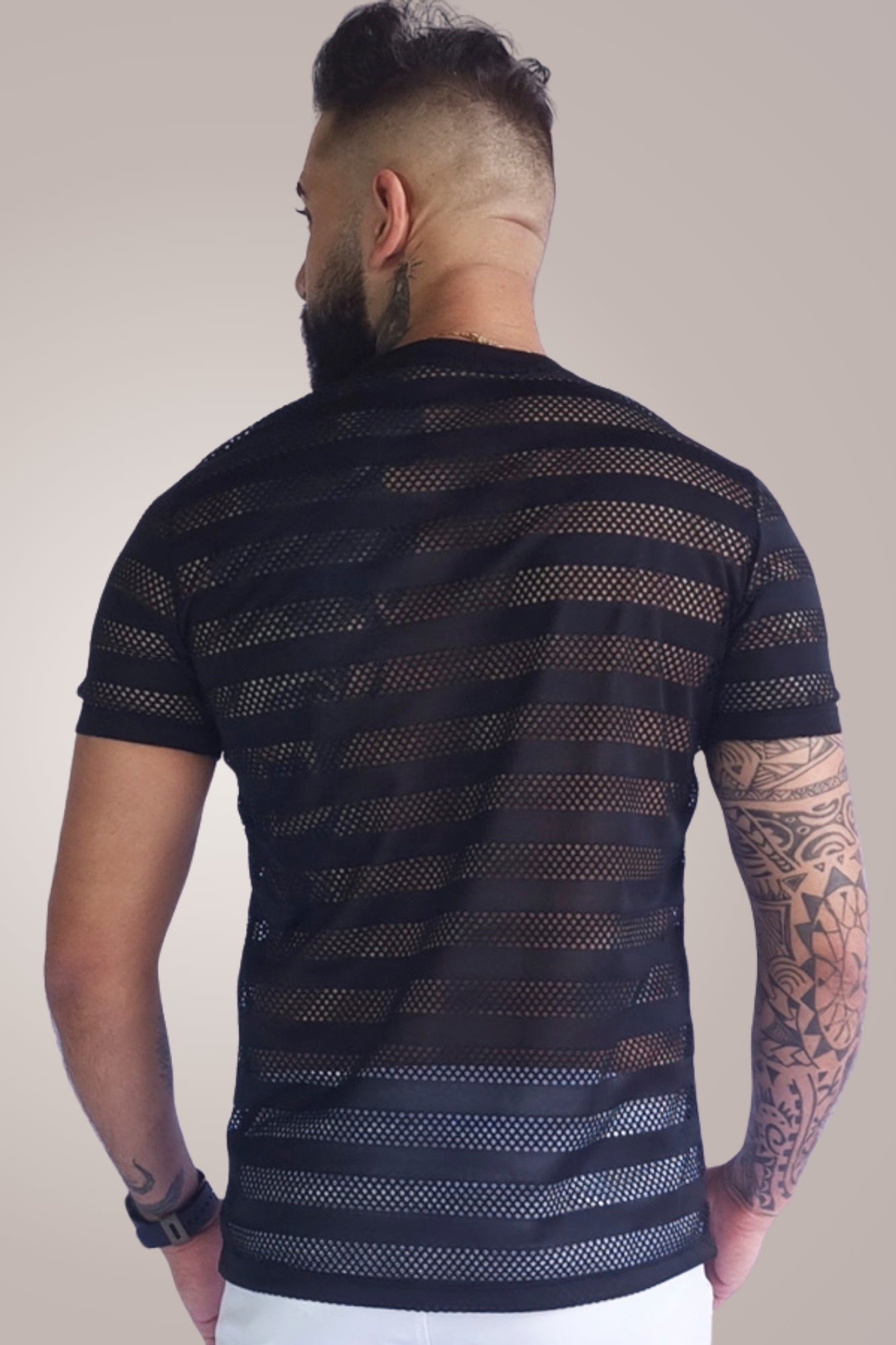 Camiseta Masculina em Malha Laise Listrado