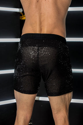 Short Masculino em Paetê Cós Franzido