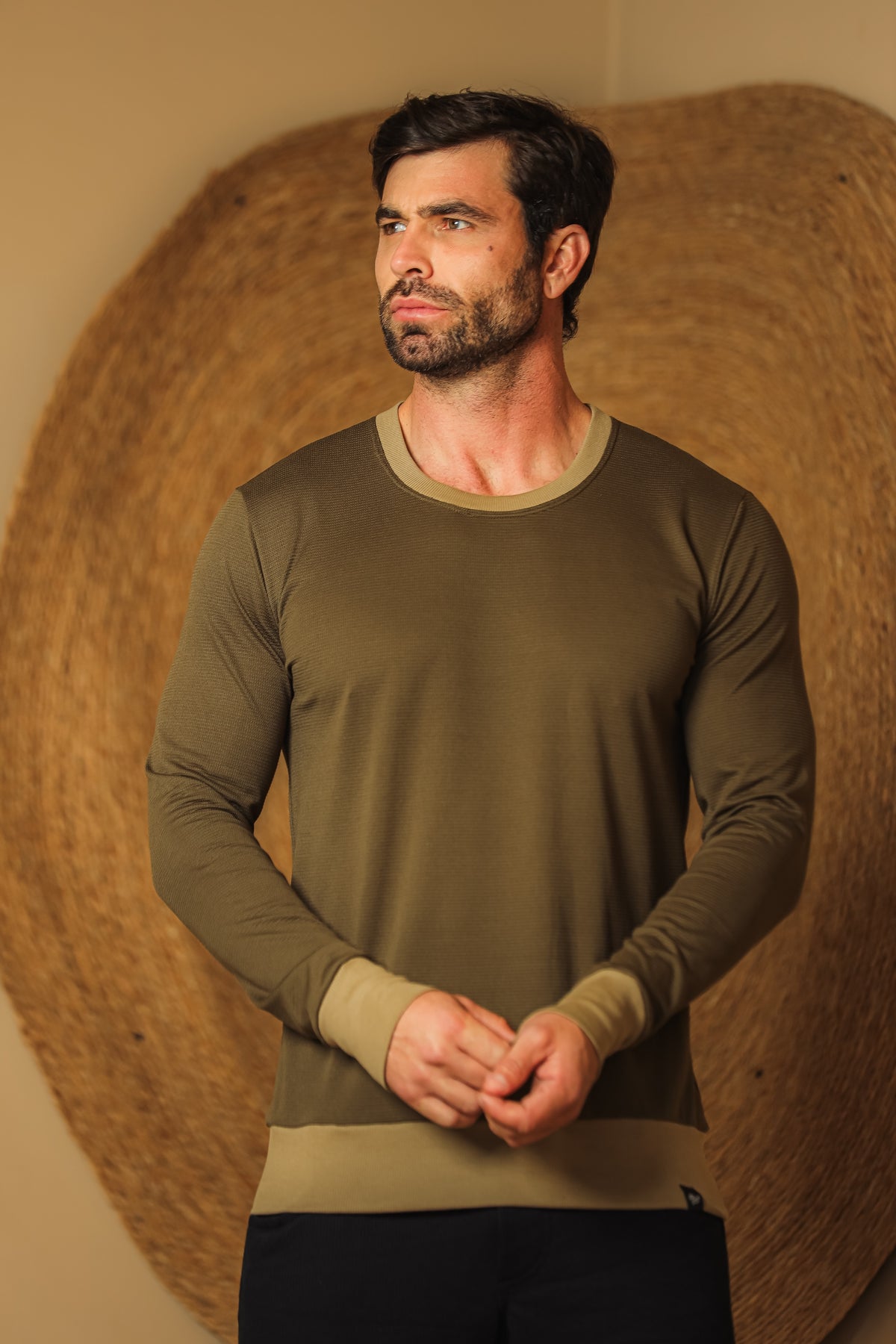 Suéter Masculino Crepe Verde Oliva