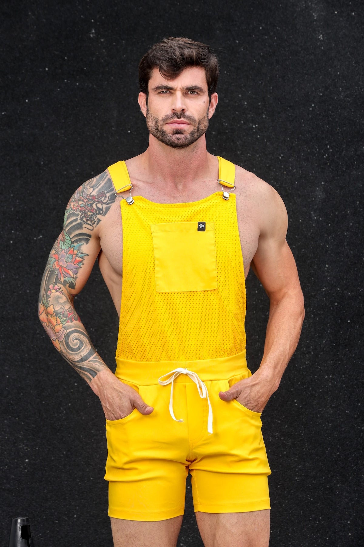 Macaquinho Jardineira Masculino Amarelo