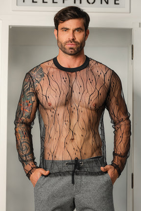 Camiseta Masculina Manga Longa Tule Estampado