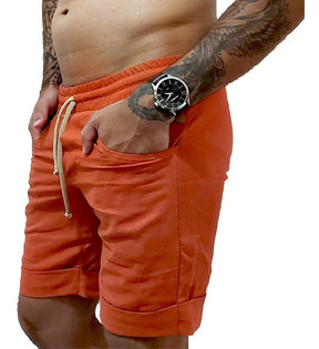 Bermuda Masculina de Linho Telha