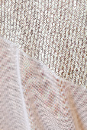 Regata Masculina em Tule Branco Detalhe em Paetê