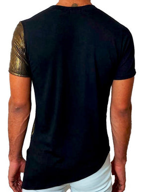 Camiseta Masculina Tecido Viscolycra Detalhe Lamê