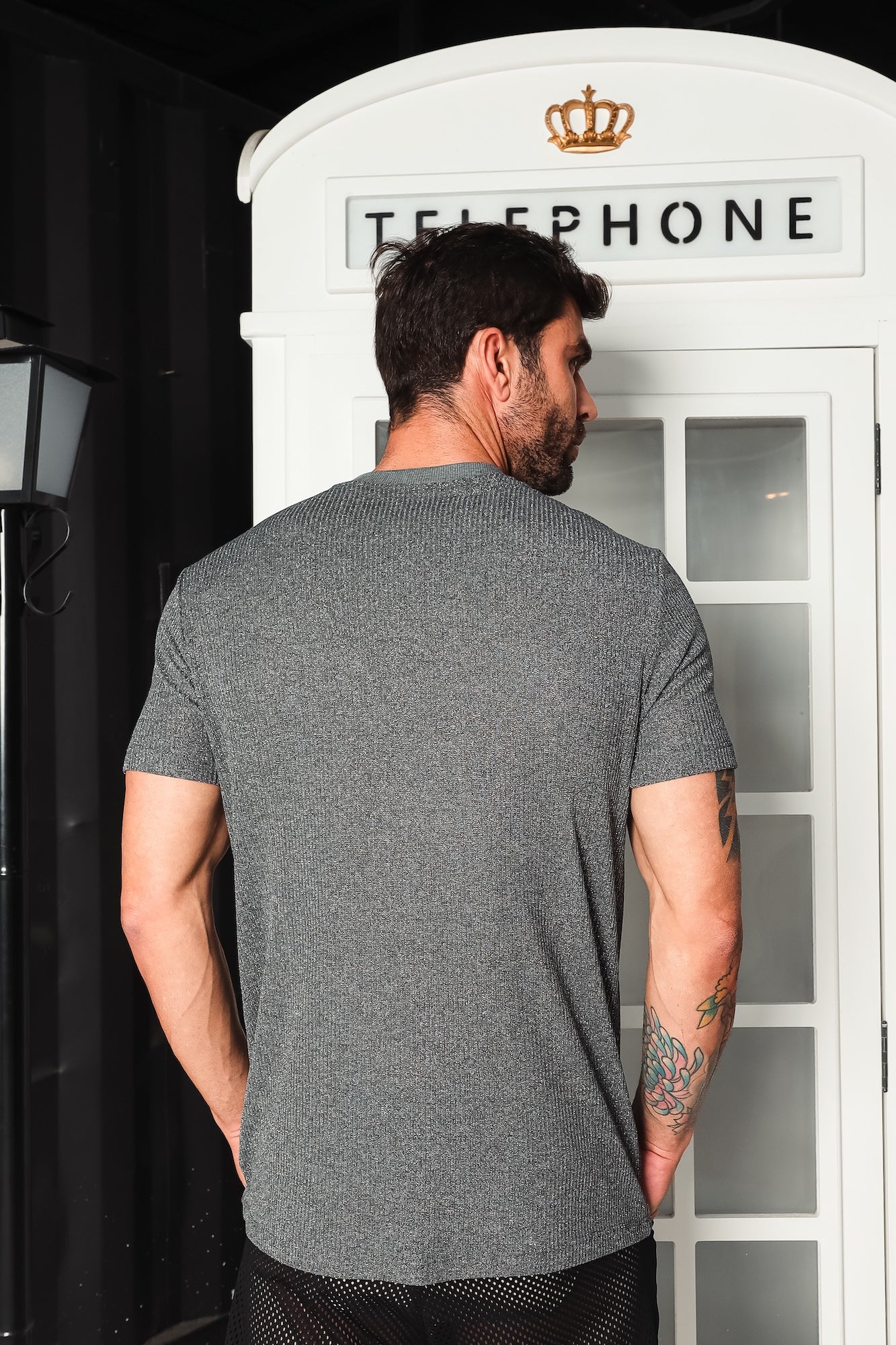 Camiseta Masculina em Malha Canelada