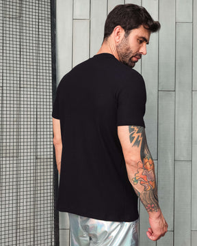 Camiseta Masculina em Viscolycra Metade Arrastão